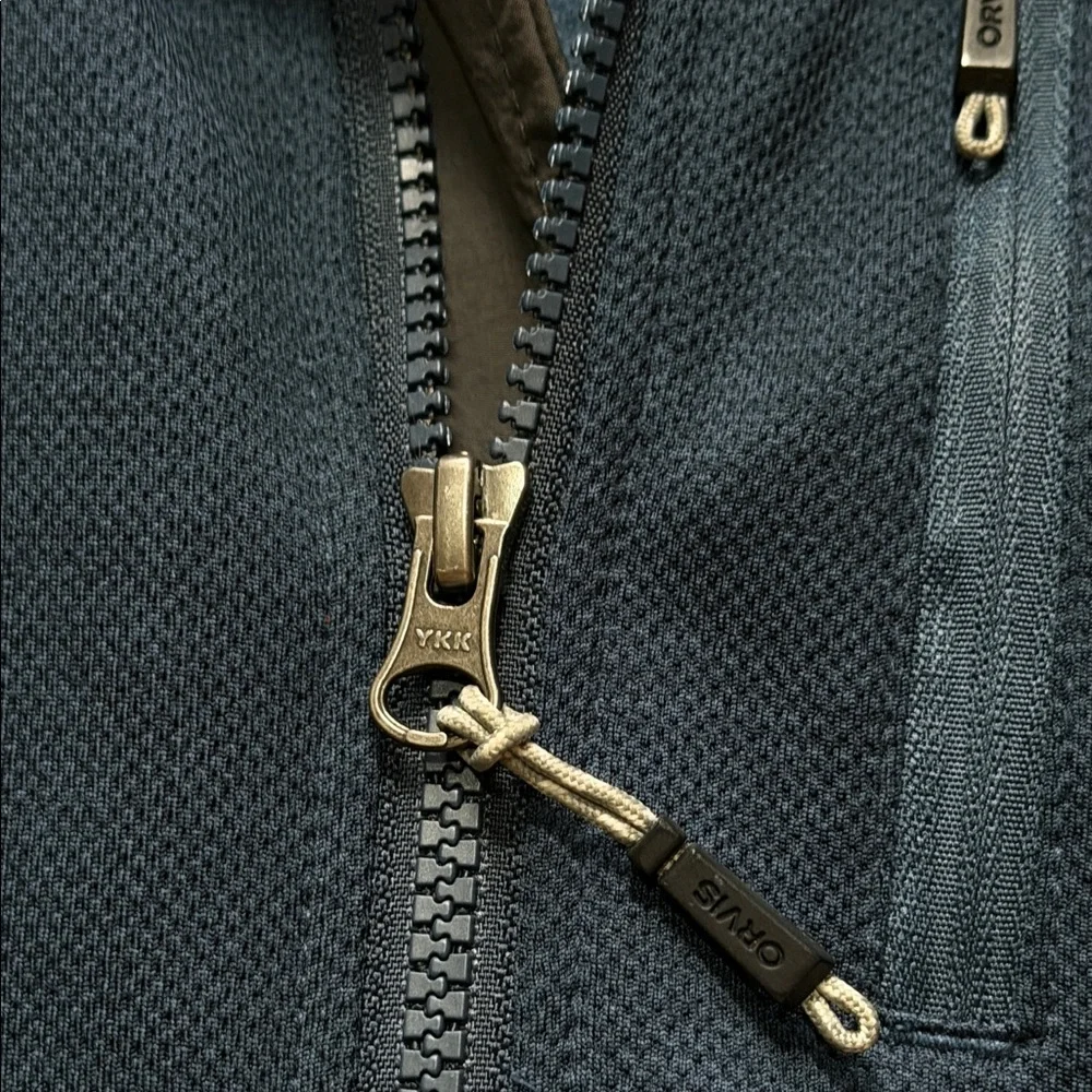 Orvis Men’s Large Blue Gray Full Zip Performance Fleece Jacket Zippered Pockets